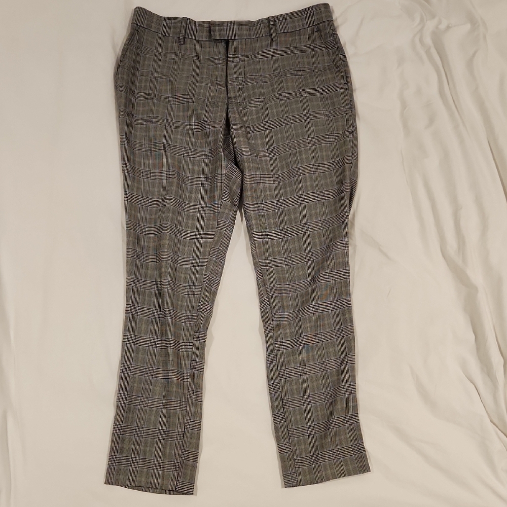 Men's Gray Plaid Pants